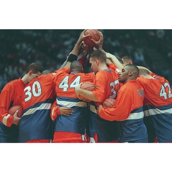 Syracuse Orange 1996 NIKE Team windbreaker jacket L navy NCAA basketball vintage - Picture 7 of 14